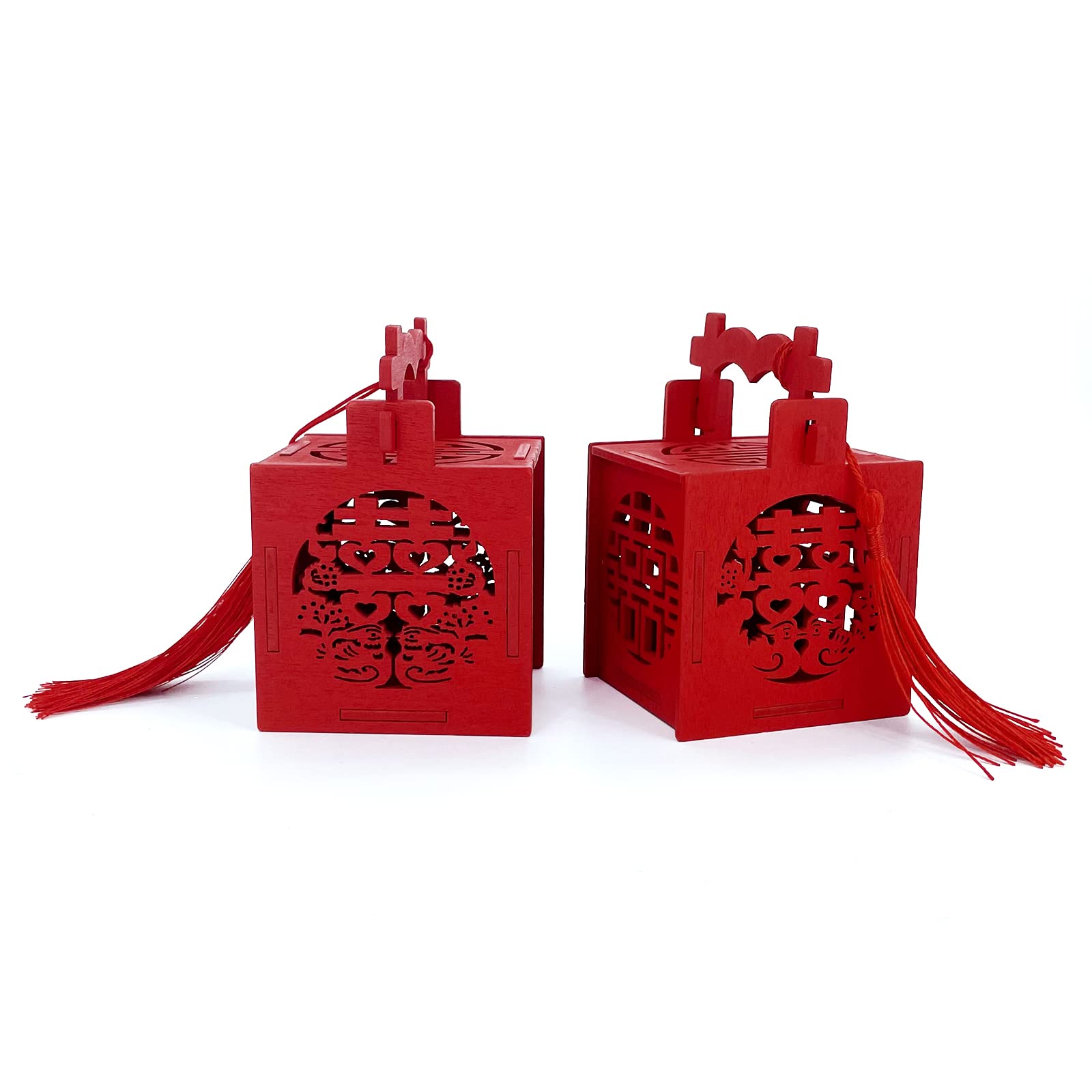 Amazon.co.jp: 中国 結婚式 飴箱 木製 飴箱 二重の幸せな文字